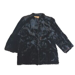 Vintage 1950s Black Mink Fur Coat MCM Richards NY Elegant Women 21x31x25 Sz M‎ L